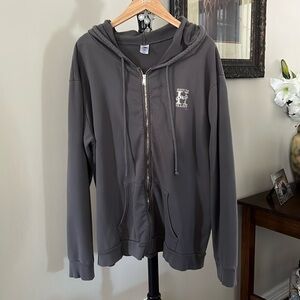 “Ready for HILARY” Hooded Sweatshirt XL Good Used Condition  - Gray-